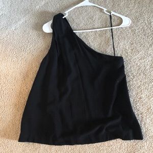 Black one shoulder tank